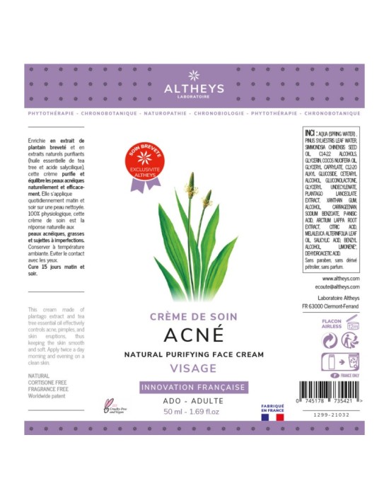 composition crème anti-acné