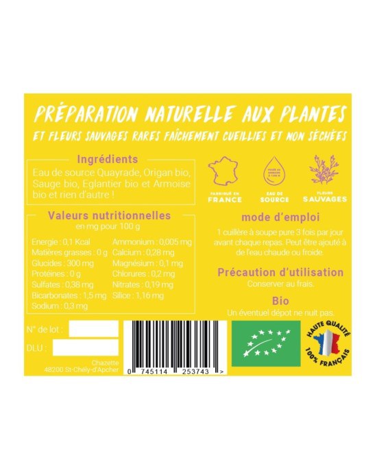 Tisane VITALITE bio 250ml, (30 tisanes)